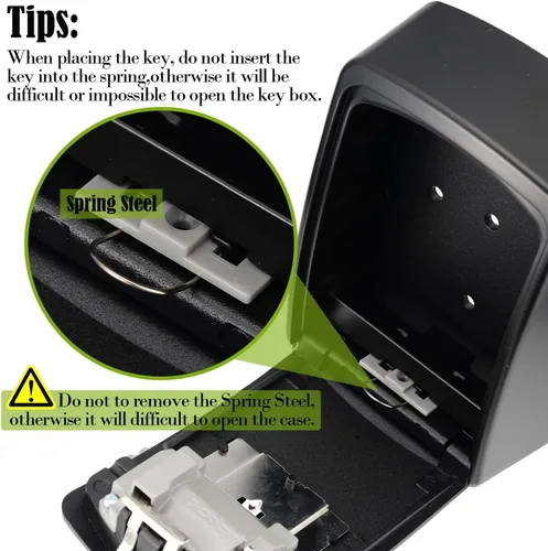 Vista 4 de Caja de cerradura de seguridad extra grande con combinación de 4 dígitos