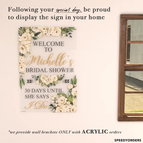 Vista 3 de Letrero de bienvenida para despedida de soltera con texto en inglés "Boho Bridal Show" - Letrero de bienvenida personalizado para despedida