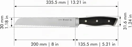 Vista 5 de HENCKELS Cuchillo de Pan Forjado Accent Razor-Sharp de 8 pulgadas, Cuchillo para Pastel, Negro, Ingeniería Alemana Informada por Más de 100 Años