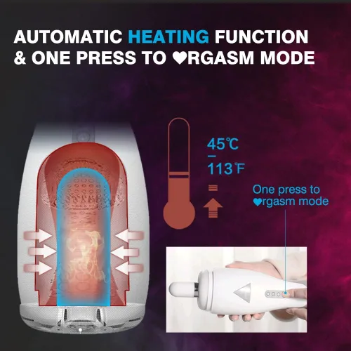 Vista 4 de Máquina sexual de succión automática para mamadas, masturbador masculino, juguetes sexuales para adultos para hombres, calefacción vibratoria, manos