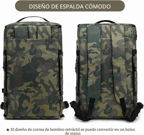 Vista 7 de Mochila de gimnasio de color sólido con compartimento para zapatos, bolsa para lucha libre, con 4 métodos de espalda impermeables para viajes