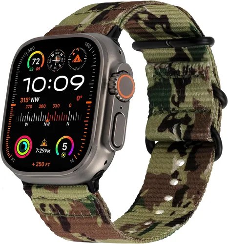 Vista 10 de Carterjett - Correa para Apple Watch 1.732 pulgadas, 1.654 pulgadas, 1.575 pulgadas, 1.496 pulgadas, nailon NATO, correas iWatch, mujeres y hombres