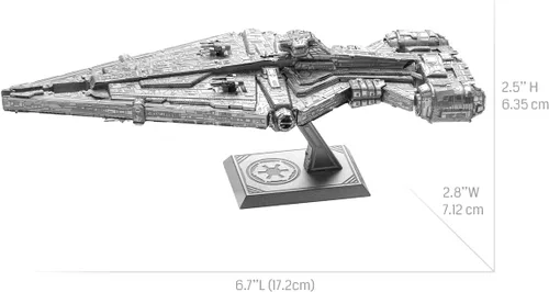 Vista 3 de Fascinations Metal Earth Premium Series Star Wars Imperial Light Cruiser 3D Kit de modelo de metal con pinzas