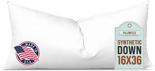Vista 86 de Pillowflex Juego de 2 rellenos de almohada sintéticos de plumón alternativo para fundas (12 x 24 pulgadas)