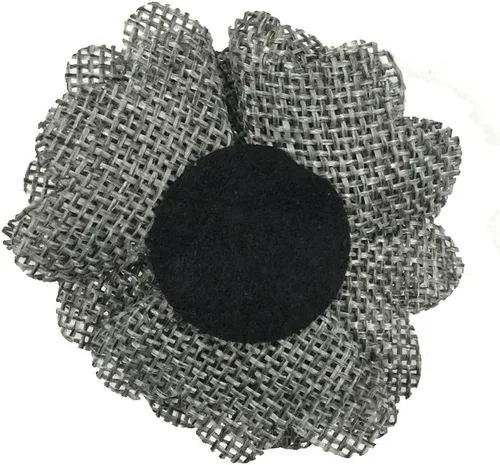 Vista 2 de Wrapables® Shabby Chic - Flor de arpillera de 2 pulgadas de diámetro (juego de 20), gris ceniza