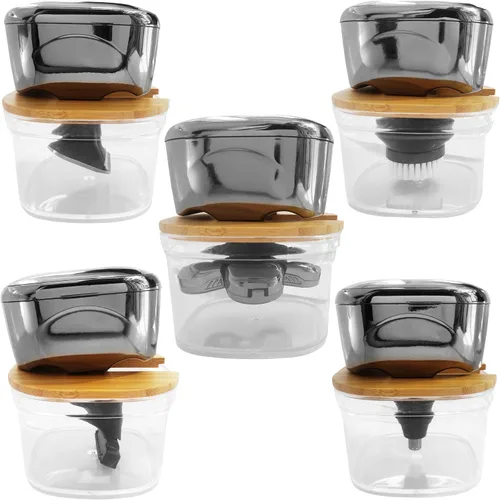 Vista 8 de Soporte de enjuague de bambú compatible con AidallsWellup para hombre 5 en 1 con cabezal eléctrico