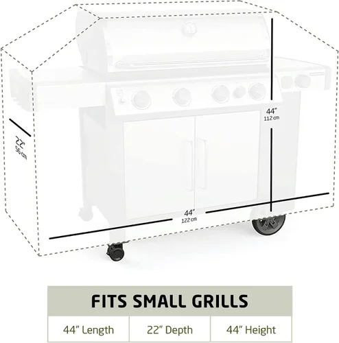 Vista 3 de ZOBER Funda resistente para parrilla de barbacoa, 58 pulgadas, impermeable, de doble capa, se adapta a la cubierta de parrilla de gas Weber