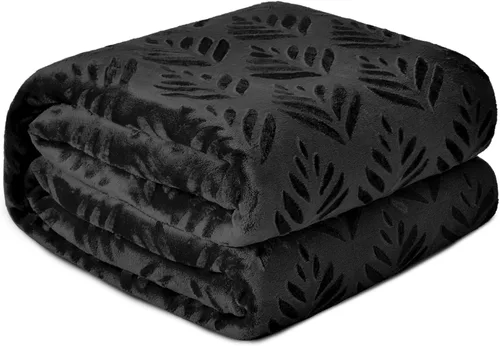 Vista 21 de Exclusivo Mezcla Manta de Vellón Tamaño King para Cama, Mantas Súper Suaves y Acogedoras para Uso Durante Todas las Estaciones, Patrón de Hojas