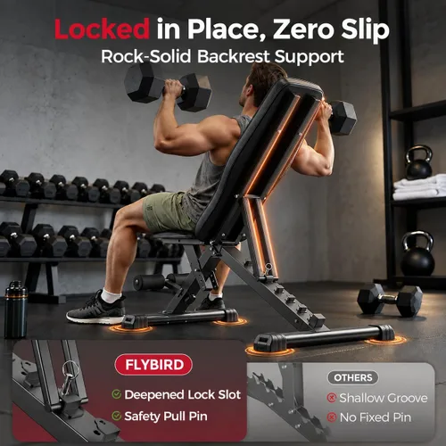 Vista 3 de FLYBIRD Adjustable Weight Bench, Full Body Workout Bench for Home Gym