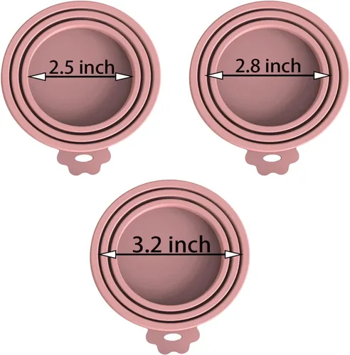 Vista 2 de WANBAO Paquete de 4 tapas de silicona para latas de comida para mascotas, para 3 latas de comida de tamaño estándar para latas de comida