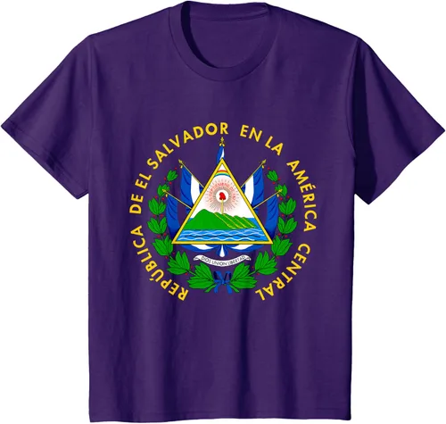 Vista 25 de Camiseta con diseño de emblema de la bandera de El Salvador