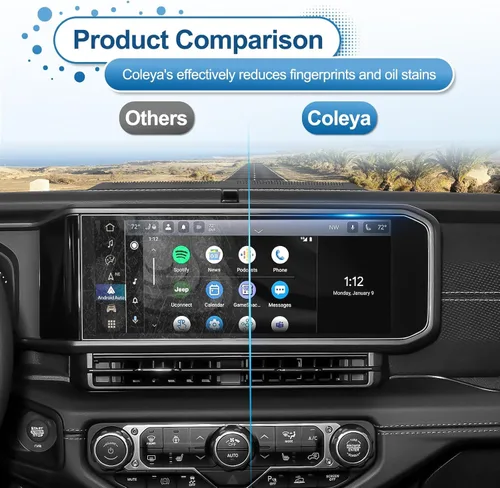 Vista 7 de 2024-2026 Gladiator Protector de pantalla para Jeep Gladiator (Sport/Sport S/Willys/Mojave/Rubicon) Pantalla táctil de 12.3 pulgadas, vidrio