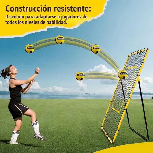 Vista 3 de Volleyball Rebounder Net 7x4 ft -5 Angles Adjustable, Outdoor Portable or Home Training Equipment, Backyard Volleyball Trainer with Rebound Net
