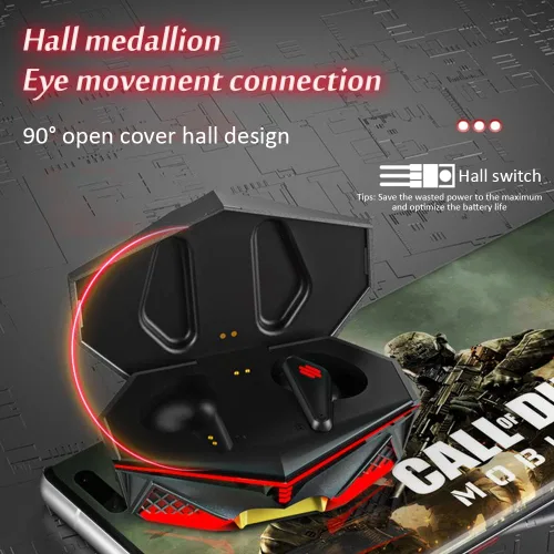 Vista 2 de Auriculares Bluetooth para juegos K98 inalámbricos para juegos con funda de carga y micrófono integrado auriculares Bluetooth 51 para PUBG Fortnite