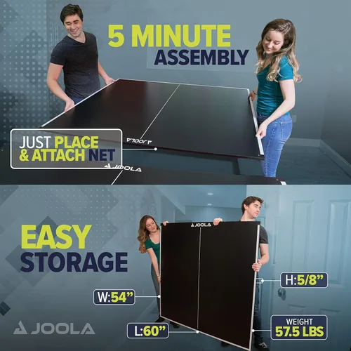 Vista 5 de JOOLA - Tapa de conversión de mesa de ping pong con juego de redes para mesas de billar y pool - Tapa de regulación que convierte mesas de billar