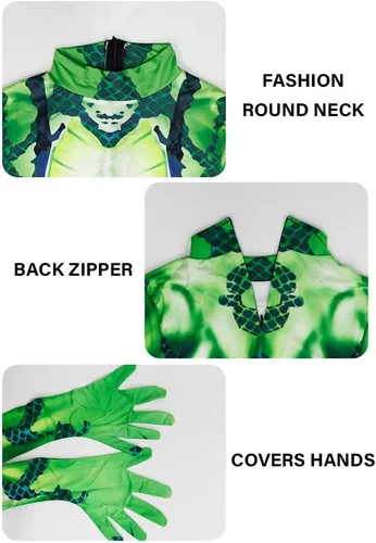 Vista 74 de Disfraz de animal para hombre con estampado de cola grande, overol peludo de elastano para cosplay, fiesta de Halloween
