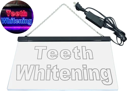 Vista 8 de ADVPRO Teeth Whitening Dentist Display Dual Color LED Neon Sign Blue & Red 24" x 16" st6s64-j0996-br