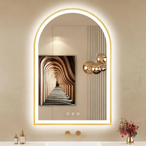 Vista 9 de Espejo de baño con iluminación LED arqueada de 24 x 30 pulgadas con luces