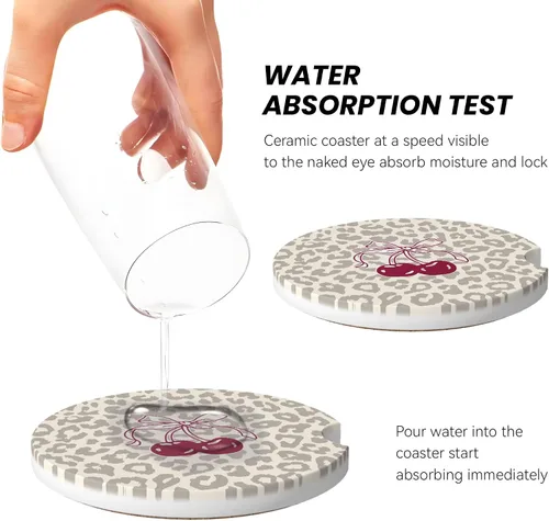 Vista 4 de Posavasos absorbentes de coche para portavasos, 2 unidades, universales, antideslizantes, de cerámica, para mujeres y hombres, 2.56 pulgadas