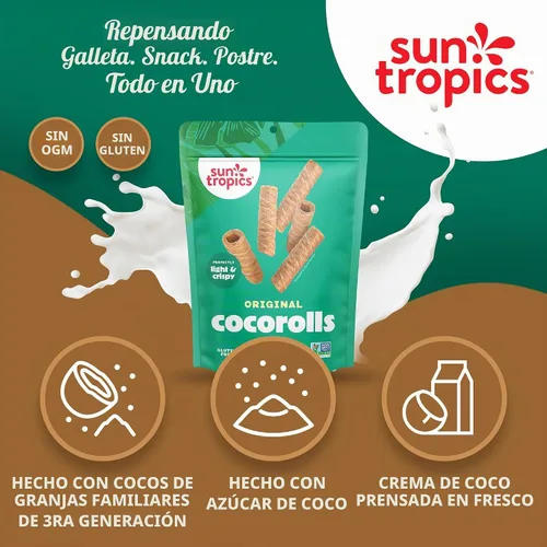 Vista 6 de Sun Tropics, Coco Rolls Original, 4 onzas