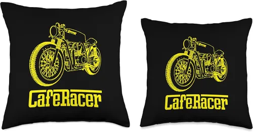 Vista 3 de American Cafe Racer Motorcycle Apparel and Merch Cafe Racer Biker - Cojín de 16 x 16 pulgadas, multicolor