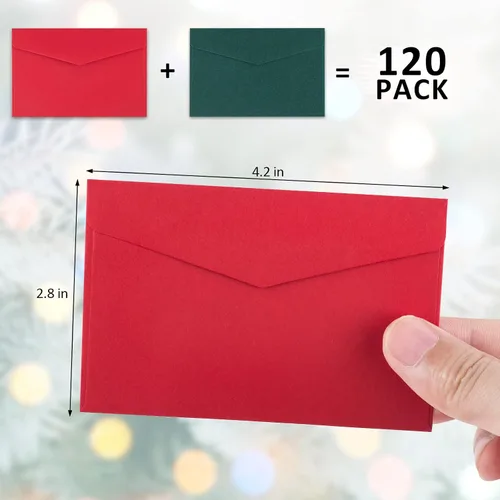 Vista 2 de 120 sobres para tarjetas de regalo de 4.13 x 2.75 pulgadas, tamaño de tarjeta de crédito, sobres pequeños autoadhesivos para tarjetas de visita
