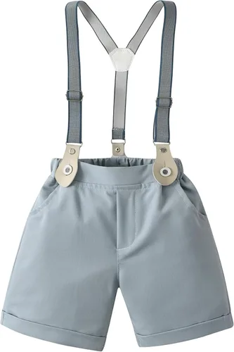 Vista 5 de Boarnseorl Conjunto de pantalones cortos, camisa + pantalones cortos + corbata de moño + tirantes