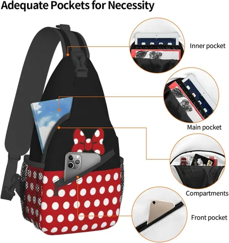 Vista 4 de Red Spider Pecho Sling Bag Casual Para Mujeres y Hombres Crossbody Sling Mochila Bandolera Bolsa De Hombro Para Viajes Senderismo Gimnasio