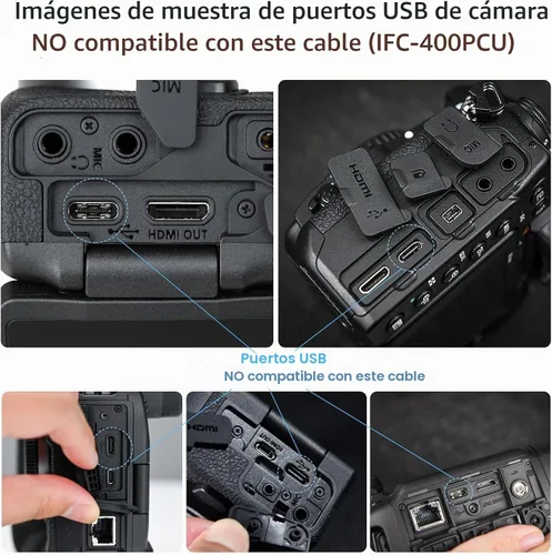 Vista 4 de SCOVEE Vixia - Cable USB para cámaras digitales Canon Rebel/PowerShot/EOS/DSLR/ELPH, cable de transferencia de datos para videocámara Canon Rebel