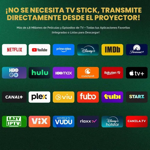 Vista 11 de [Más de 386 aplicaciones integradas] Proyector inteligente DBPOWER E2 con WiFi y Bluetooth, mini proyector nativo 1080P compatible con Netflix Gris