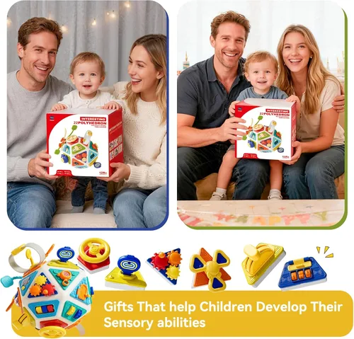 Vista 8 de Juguete sensorial Montessori 22 en 1 para niños pequeños, juguete sensorial Montessori y aprendizaje de viaje para niños pequeños, juguete