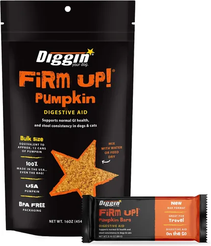 Vista 9 de Diggin’ Your Dog, Suplemento original de calabaza Firm Up para perros y gatos, 1 onza