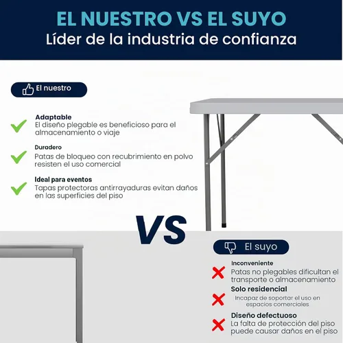 Vista 6 de Flash Furniture Mesas cuadradas de plástico plegables para eventos, juego de 12, color blanco granito
