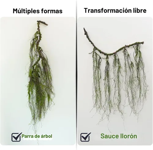 Vista 3 de Ramas de árbol de sauce de imitación rizadas de 63 pulgadas para colgar