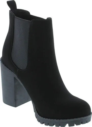 Vista 7 de Soda Glove - Botines con suela con ranuras, elástico lateral y tacón grueso