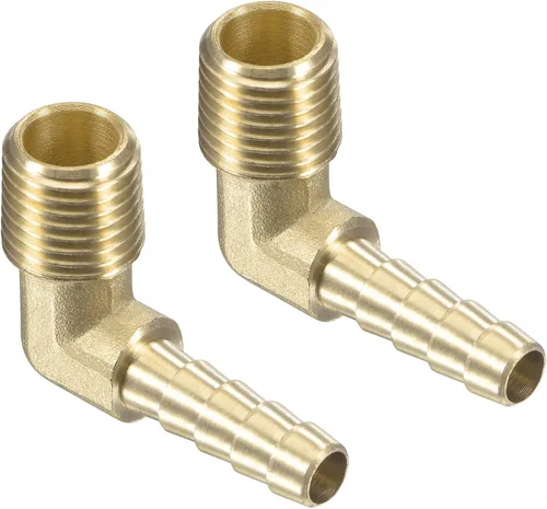 Vista 6 de M METERXITY Accesorios de púas de manguera de latón - Codo de 90 grados Conector de tubo de latón de 1/4 de pulgada Aplicar al gas de agua