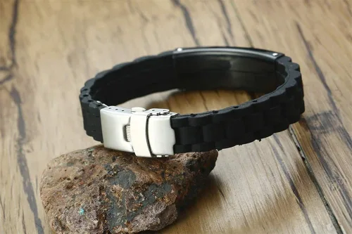 Vista 4 de XUANPAI Pulsera de silicona con texto en inglés To My Son Never Forget That I Love You Boys, regalo de inspiración para hijo, amor, mamá, hombres