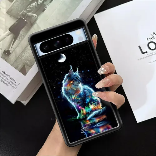 Vista 771 de Compatible con Google Pixel 4A 5G Mobile Case Creative Acrylic Panel trasero Silicona Protección Grip especialmente diseñado para Google Pixel 4A 5G