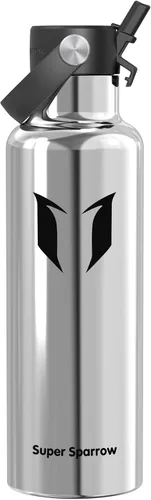 Vista 15 de Super Sparrow Botella de Agua Aislada - 17 Oz / 25 Oz / 34 Oz - Frasco FlipFlow de Boca Estándar - Libre de BPA, Botella a Prueba de Fugas