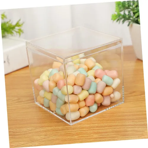Vista 5 de Abaodam 2 unids Cubo de Comida Accesorios Dulces Pequeños Contenedores Moda con y Cajas de Regalo Tapa Baby Cm Clear Gift Tapas Chocolate Party