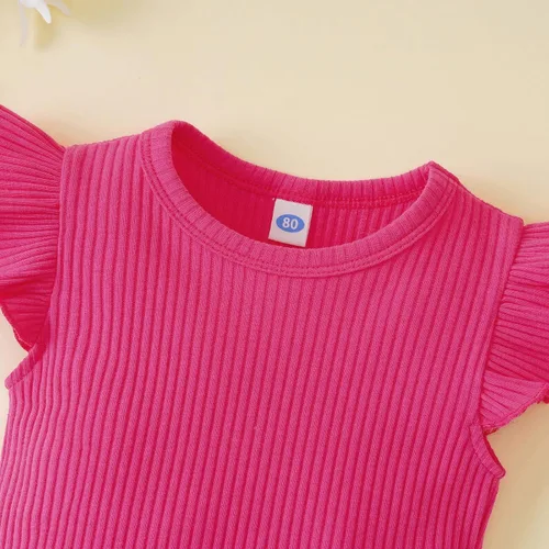 Vista 3 de Enterizo de punto para niña de 0 a 24 meses, con volantes, para niñas pequeñas