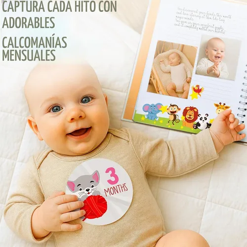 Vista 4 de Libro de recuerdos de bebé para niño o niña First 5 Años Baby Keepsake