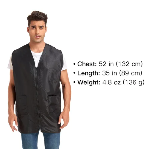 Vista 3 de PERFEHAIR Chaleco de peluquero para hombre, mantente cómodo y elegante, ligero, diseño antiestático, ideal para estilistas, profesionales