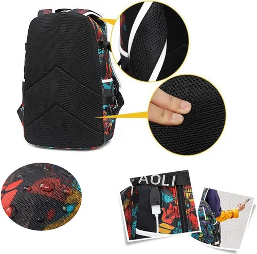 Vista 6 de fanwenfeng Jugador de baloncesto Star J-ordan Número 23 Mochila multifunción Viaje Estudiante Mochila Fans Bookbag Para Hombres Mujeres, Varios