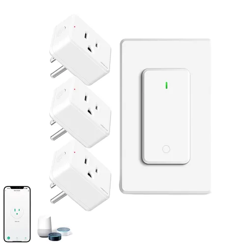 Vista 34 de Toma de control remoto, interruptor de luz y enchufe remoto greencycle con interruptor de luz inalámbrico, rango de 500 pies, no necesita cableado