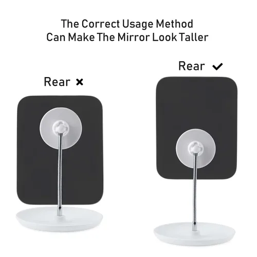 Vista 11 de LFOYOU Espejo de tocador de mesa con soporte, espejo de maquillaje para escritorio, cuello de cisne flexible ajustable, rotación de 360°, plegable