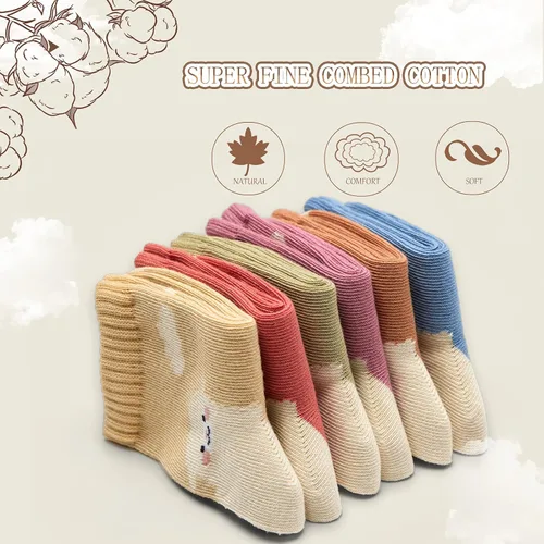 Vista 20 de Aisyee Calcetines de algodón para niños, calcetines sin costuras para niños, calcetines coloridos de cuarto de punto, paquete de 6