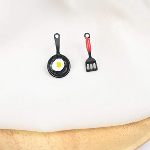 Vista 6 de Funny Fried Egg Pan Shovel Women's Asymmetric Stud Earrings Ear Jewelry Gift