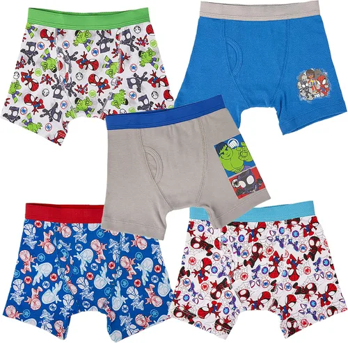Vista 6 de Spiderman Ropa interior exclusiva de superhéroes para niños pequeños con Iron Man, Hulk y más 2/3t & 4t Paquete de 7 calzoncillos Spidey Multi-Hero
