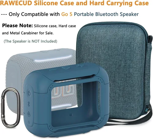Vista 2 de Funda protectora para altavoz Bluetooth portátil JBL Go 5 Estuche azul